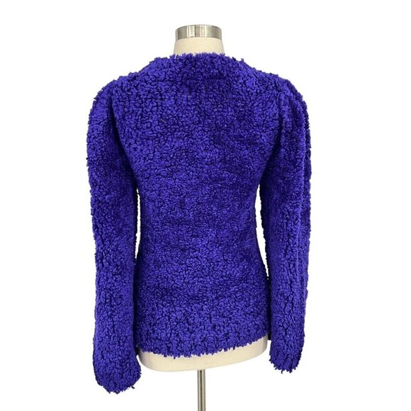 Stella McCartney Furry Textured Knit Crop Jumper EUR Size 46 XL Purple Sweater - Picture 4 of 13